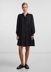 Y.A.S Pala Mini Tiered Shirt Dress, Black