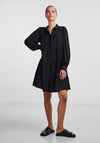 Y.A.S Pala Mini Tiered Shirt Dress, Black