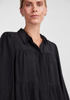 Y.A.S Pala Mini Tiered Shirt Dress, Black