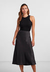 Y.A.S Pella High Waist Satin Midi Skirt, Black