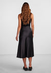 Y.A.S Pella High Waist Satin Midi Skirt, Black