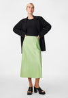 Y.A.S Pella High Waist Satin Midi Skirt, Quiet Green