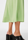 Y.A.S Pella High Waist Satin Midi Skirt, Quiet Green