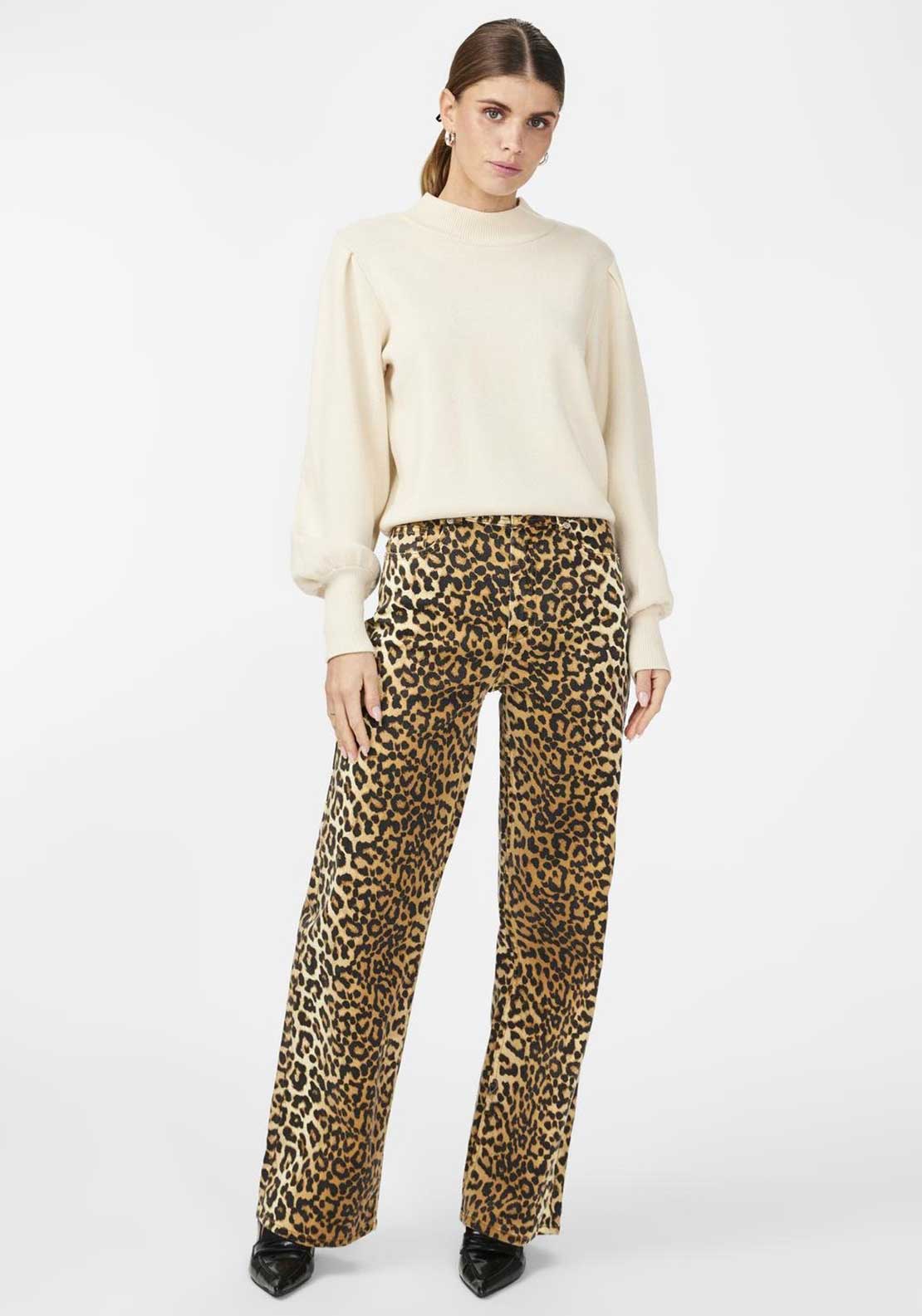 Y.A.S Leonora Leopard Print High Waist Jeans, Nomad
