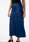 Y.A.S Pella Satin Midi Skirt, Blue