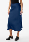Y.A.S Pella Satin Midi Skirt, Blue