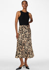 Y.A.S Pella Satin High Waisted Midi Skirt, Black Multi