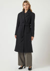 YAS Kali Wool Blend Belted Coat, Black
