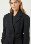 YAS Kali Wool Blend Belted Coat, Black