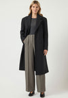 YAS Kali Wool Blend Belted Coat, Black