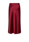 Y.A.S Pella Satin High Waisted Midi Skirt, Red