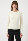 Y.A.S Paloma Round Neck Top, Cream