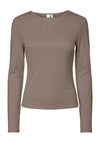 Y.A.S Paloma Round Neck Top, Taupe