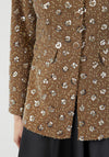 Y.A.S Soller Single Breasted Sequin Blazer, Brown