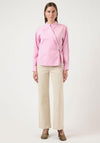 YAS Striped Wrap Panel Shirt, Pink