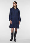 Y.A.S Janna Crochet Trim Mini Shirt Dress, Dark Blue
