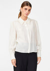 Y.A.S Seline Crinkle Pearl Button Shirt, Star White