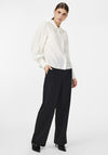 Y.A.S Seline Crinkle Pearl Button Shirt, Star White