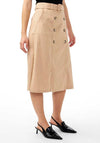 Y.A.S Trench Button A-Line Midi Skirt, Ginger Root