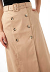 Y.A.S Trench Button A-Line Midi Skirt, Ginger Root