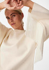 Y.A.S Fringe Sleeve Knit Sweater, Birch