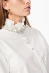 Y.A.S Manilla Embellished Long Sleeve Blouse, Star White