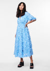 Y.A.S Pazylla Feathered A Line Maxi Dress, Alaskan Blue