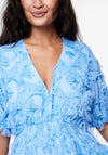 Y.A.S Pazylla Feathered A Line Maxi Dress, Alaskan Blue