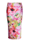 Y.A.S Lingo Watercolour Inspired Satin Midi Skirt, Pink Lavender