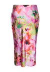 Y.A.S Lingo Watercolour Inspired Satin Midi Skirt, Pink Lavender