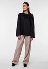 Y.A.S Elmiro Corsage Detail Satin Blouse, Black