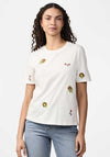 Y.A.S Senja Flower Embroidered T-Shirt, Star White