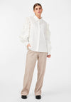 Y.A.S Frima Frill Trim Sleeve Cotton Blouse, Star White