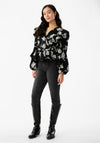 Y.A.S Contour Frill Panel Wrap Top, Black