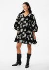 Y.A.S Contour Balloon Sleeve Floral Mini Dress, Black