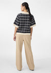 Y.A.S Livia Check Knit Cardigan, Navy