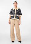 Y.A.S Livia Check Knit Cardigan, Navy