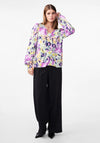 Y.A.S Alira V-Neck Floral Blouse, Quiet Green