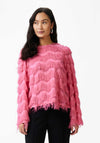 Y.A.S Ria Fringed Long Sleeve Top, Sangria Sunset
