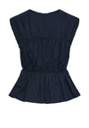 Y.A.S Nona Tied Peplum Top, Navy Blazer