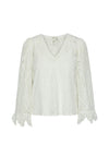 Y.A.S Avera Semi Sheer Laced Top, Star White