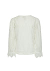 Y.A.S Avera Semi Sheer Laced Top, Star White