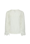 Y.A.S Avera Semi Sheer Laced Top, Star White
