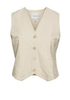 Y.A.S Lima Linen Blend Waistcoat, Buttercream