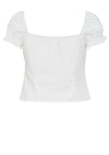 Y.A.S Evelynn Sweetheart Crop Blouse, Star White