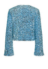 Y.A.S Clarina Sequin Bow Cardigan, Clear Sky
