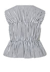 Y.A.S Ebba Striped Tie Front Top, White and Black