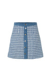 Y.A.S Beru Boucle Buttoned Skirt, Blue