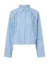 Y.A.S Astor Knot Detail Striped Shirt, Blue