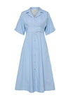 Y.A.S Astor Striped Midi Shirt Dress, Blue